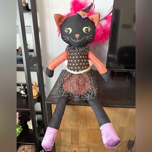 Loving Kindness Black Cat Halloween Plush Shelf Sitter